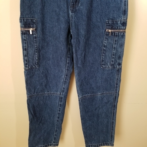 Weworewhat Utility Cargo Style Zippered Dark Wash Straight Denim Jeans Size 29 - Picture 8 of 13